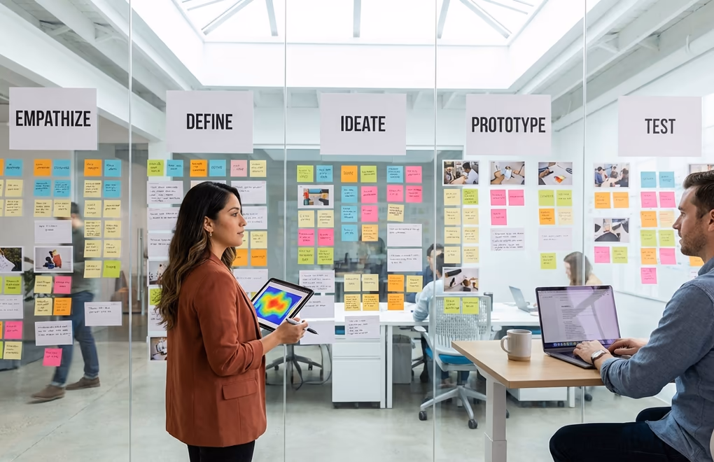 design thinking, UX process, AI integration