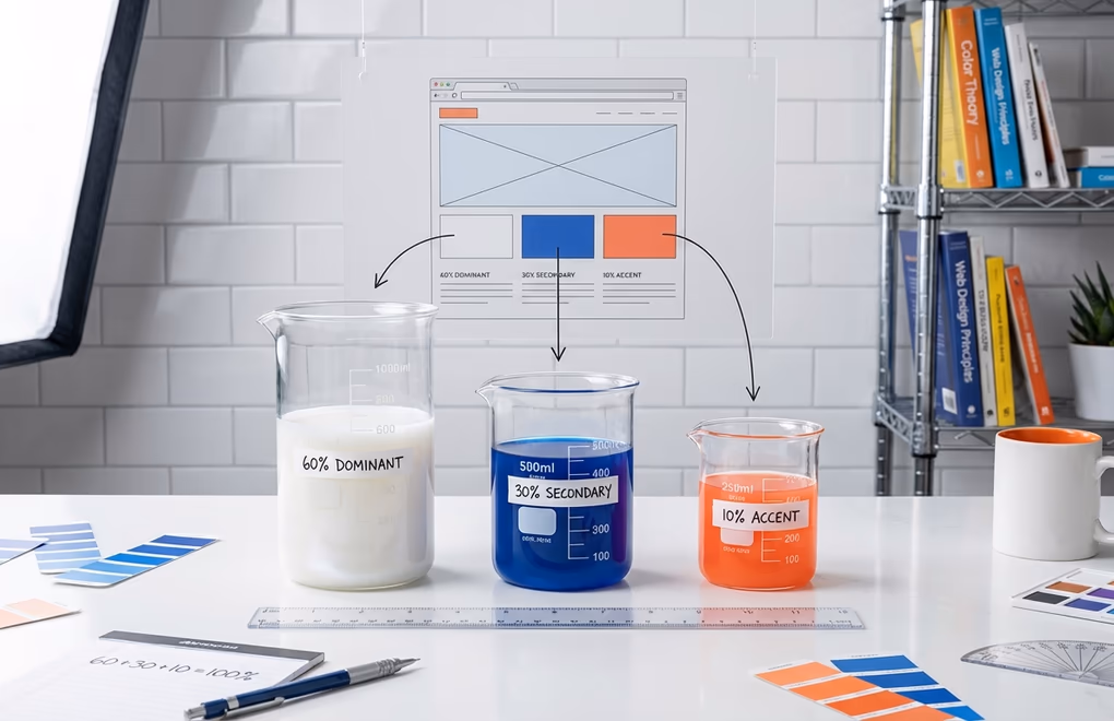 60-30-10 rule, color distribution, design ratio