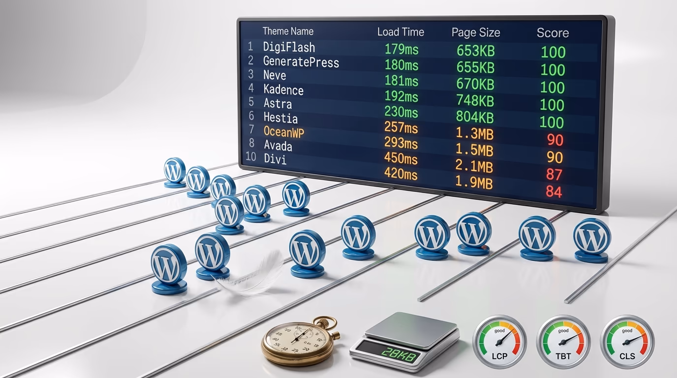 12 Fastest WordPress Themes in 2026: Real Speed Tests and Performance Data