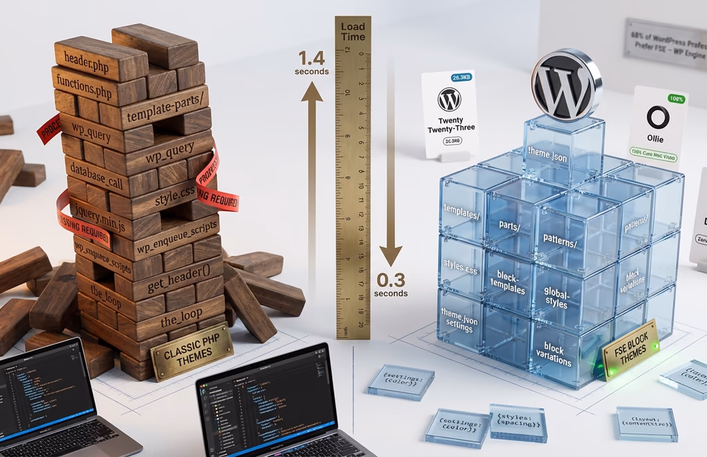 Full Site Editing, block themes, theme.json