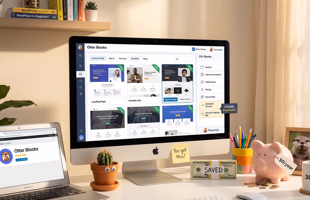 Otter Blocks, free plugin, WordPress templates