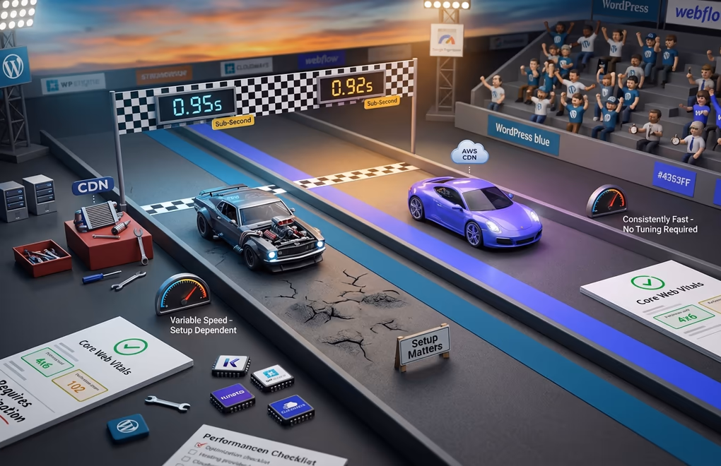 WordPress vs Webflow in 2026: The Complete Platform Comparison Guide 4 page speed, Core Web Vitals, performance optimization