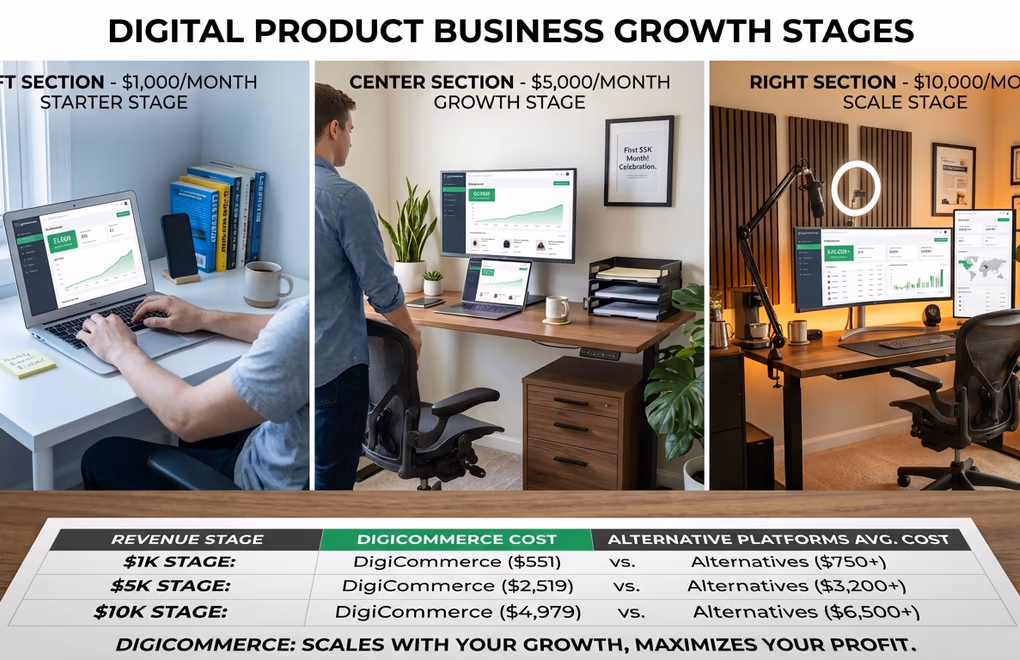 revenue growth, digital business stages, scaling costs