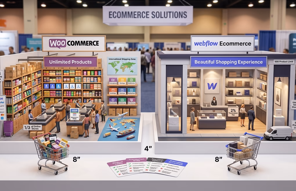 WordPress vs Webflow in 2026: The Complete Platform Comparison Guide 7 WooCommerce, online store, ecommerce features