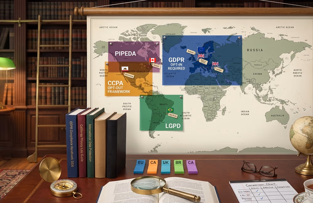 WordPress Cookie Consent: Complete GDPR & CCPA Compliance Guide for 2026 2 global privacy map, GDPR CCPA comparison, regional compliance