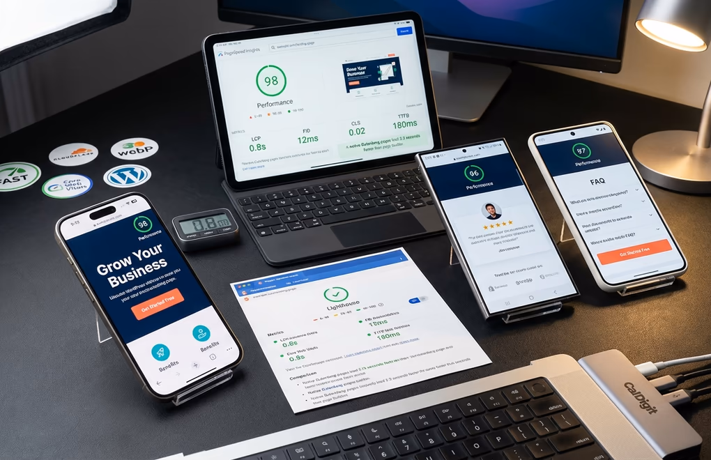 How to Design a WordPress Landing Page That Converts (Without a Page Builder) 5 mobile optimization, WordPress speed