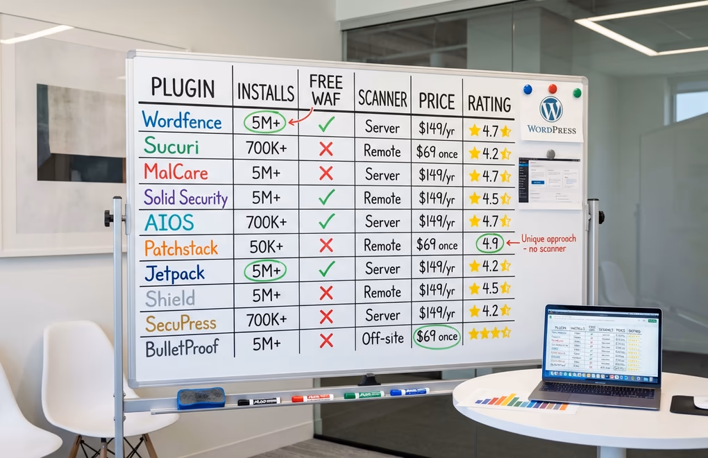 Best WordPress Security Plugins in 2026: 10 Options Tested and Compared 3 security plugins comparison, features pricing