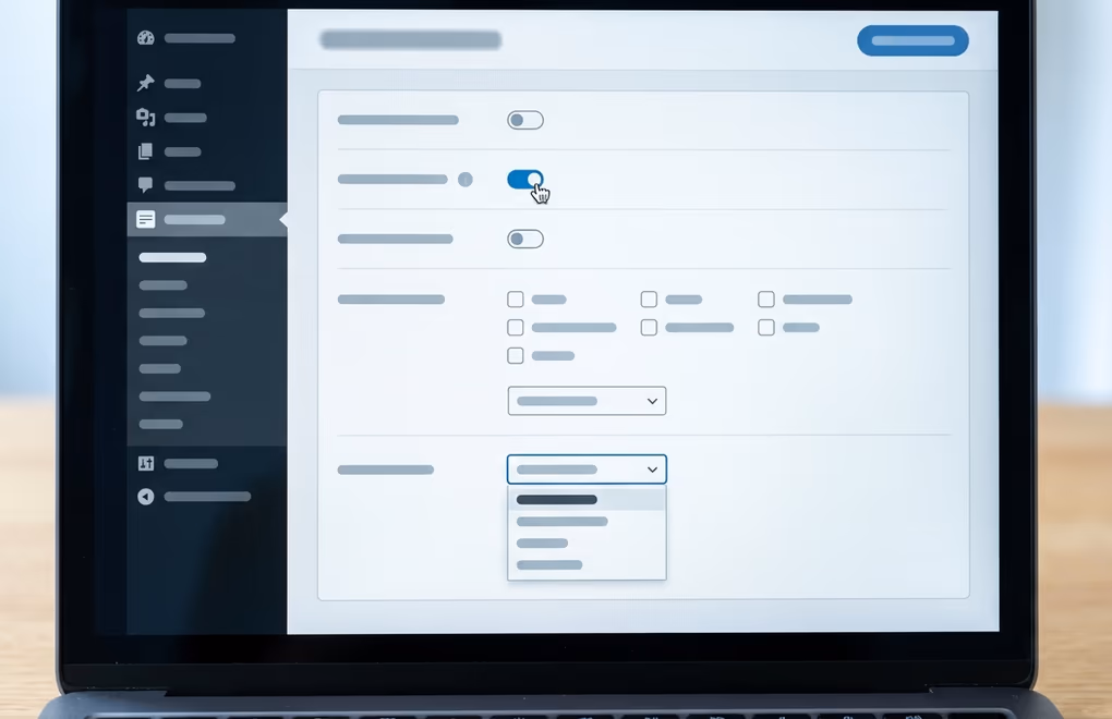 Table of contents plugin settings in the WordPress dashboard