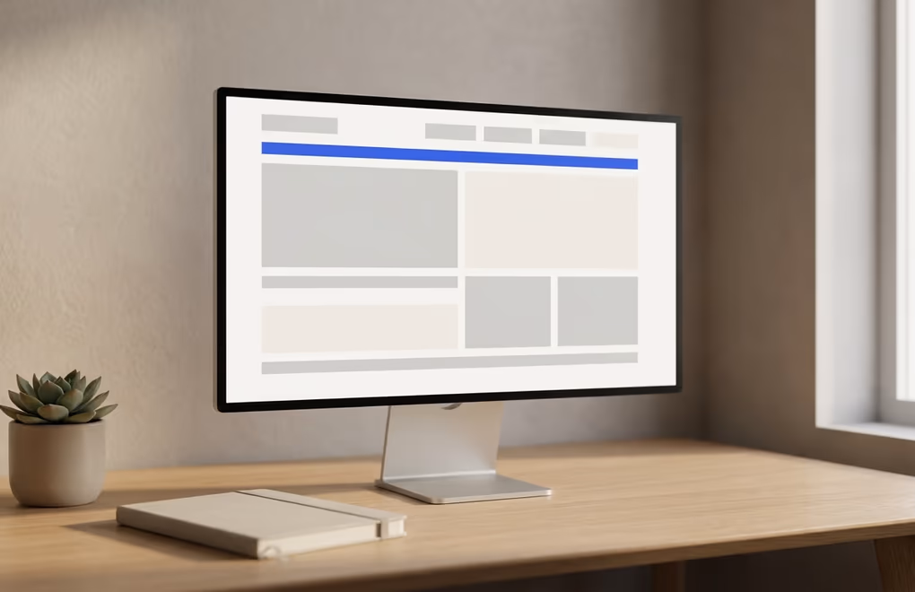 The WordPress Site Editor running a finished block layout on a desktop in 2026