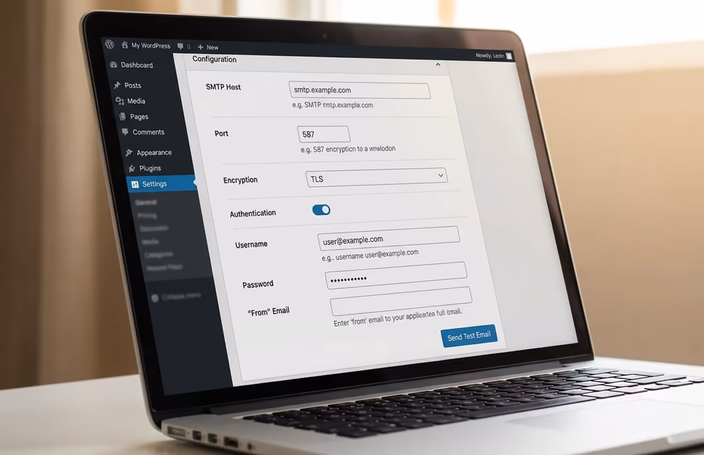 wordpress smtp plugin configuration