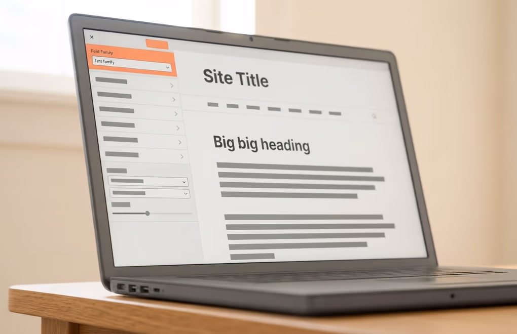WordPress Customizer typography settings on a classic theme
