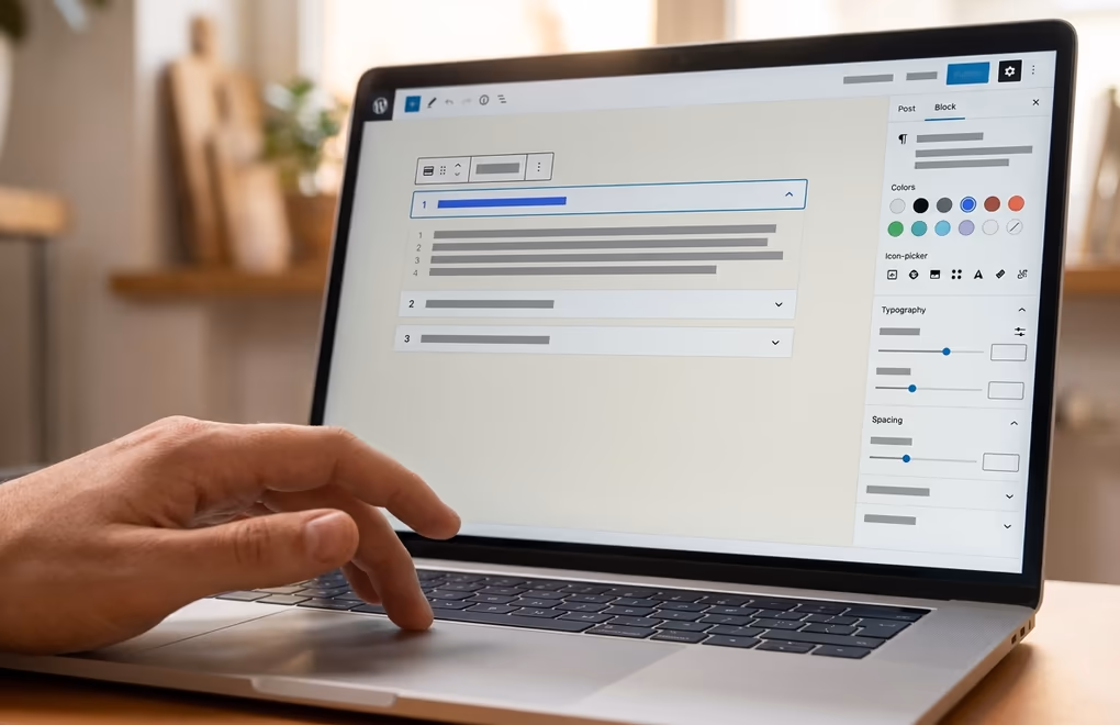 How to Add a WordPress Accordion (3 Ways) 5 Styling a WordPress accordion with block color and icon settings